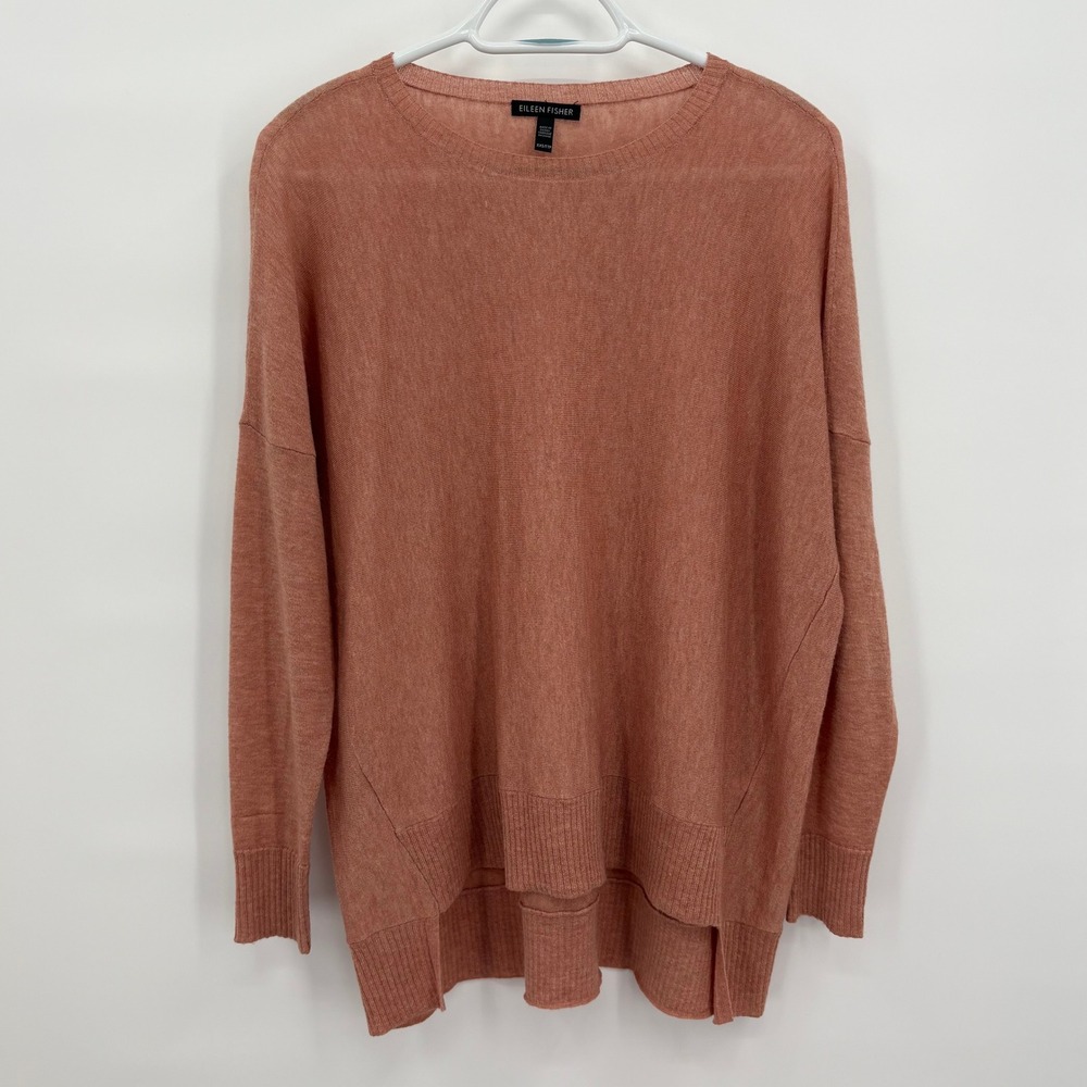 Eileen Fisher Merino Wool Alpaca Tencel Lyocell‎ Knit Sweater Terracotta XXS